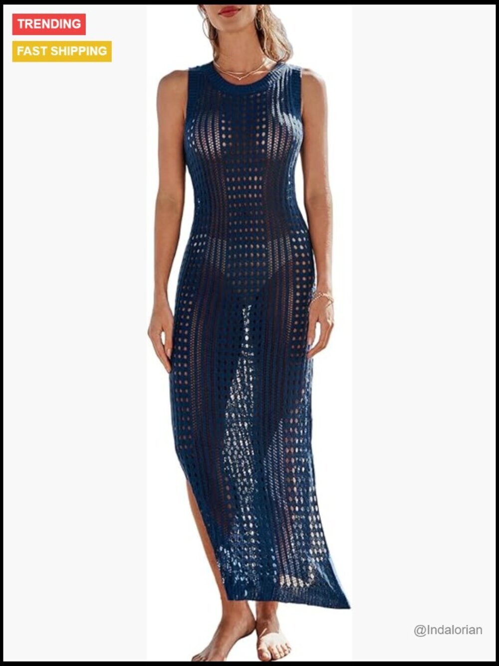Cutout Bodycon Maxi Cover-Up Dress Sleeveless Beach Summer